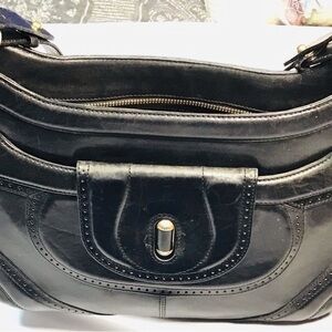 Brahmin Black Leather Shoulder Bag